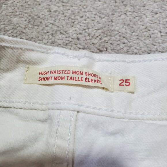 LEVI'S High Waisted Mom Jean Shorts 3" Distressed 100% Cotton White Women's 25 - Picture 8 of 15